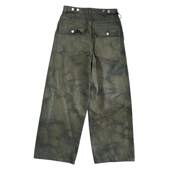 GRLFRND Womens Lucie Slouchy Wide Leg Jeans Eucalyptus Green 26 Adjustable Waist - Picture 2 of 12